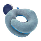 Double Support Travel Pillow in sky blue