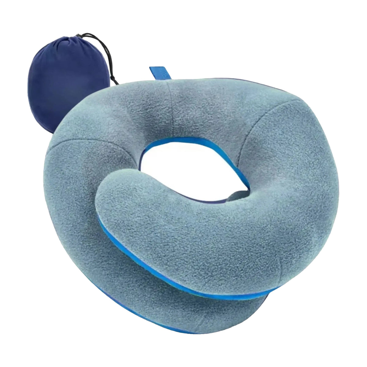 Double Support Travel Pillow in sky blue